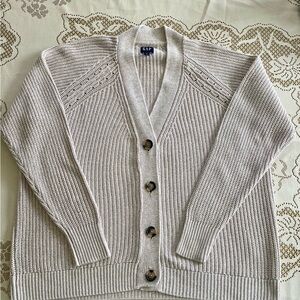 GAP Beige Knit Cardigan with Buttons
